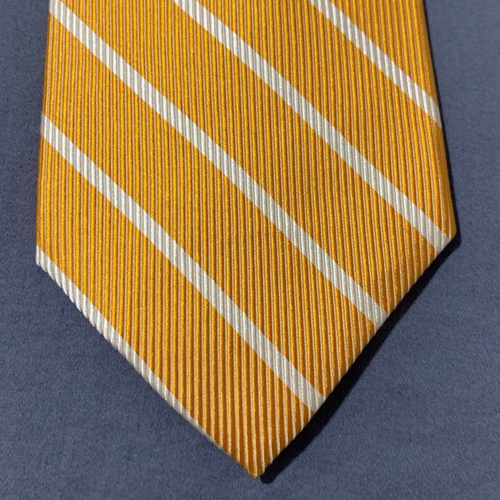 Paul Fredrick Yellow Tie 100% Silk Made in USA